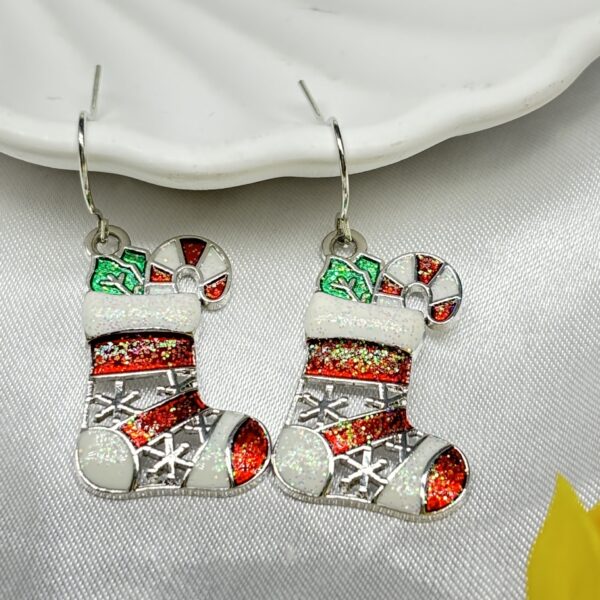 Wholesale Christmas Stocking Snowflake Earrings