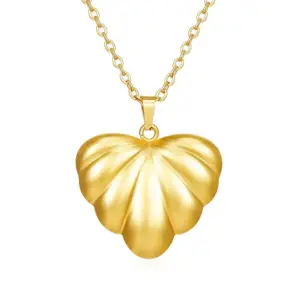 Shell Heart Necklace Gold One MS-538