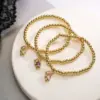 Wholesale Casual Cute Simple Style Bear Copper Plating Inlay Zircon 18k Gold Plated Bracelets