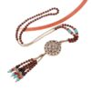 Wholesale Bohemian wooden long sweater chain cotton and linen aessories