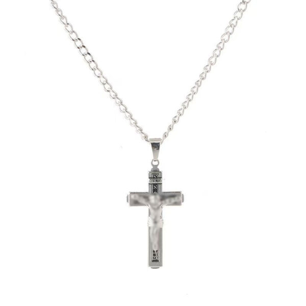 Wholesale Embossed portrait cross necklace titanium steel necklace