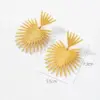 Wholesale Real Gold Plated 316 Stainless Steel PVD Coated Leaf Dragonfly Basic Simple Style Classic Style Hoop Earrings For Women's