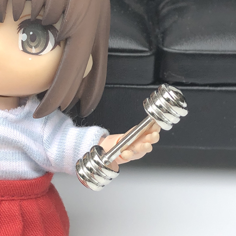 Wholesale 1:12 dollhouse dollhouse mini gym model ob11 aessories metal dumbbell srts model