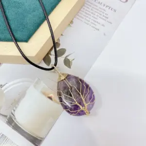 Amethyst Gold / Lucky Tree Water Drop (Light Pendant) 11.5G