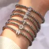 Wholesale Jewelry Simple Style Letter Copper Zircon Inlay Bracelets Beaded Chain