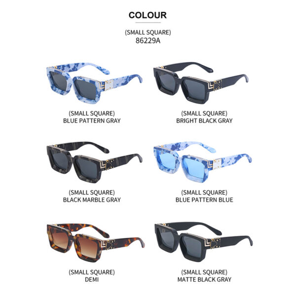 Wholesale European and American millionaire sunglasses men's fashion net red box sunglasses women's tide glasses cross-border