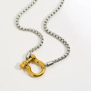 Gold Button Steel Chain