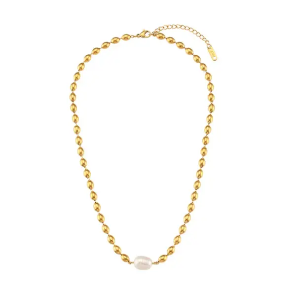 PVD Coated Real Gold Plated 18K Gold Geometric 304 Stainless Steel Retro Waterproof Non Tarnish 304 Stainless Steel Necklace
