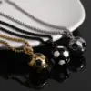 Wholesale Simple Style Football Titanium Steel Polishing Pendant Necklace