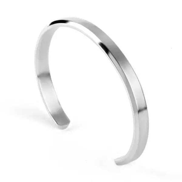 Wholesale 6mm Stainless Steel C Bracelet Titanium Steel Opening Adjustable Bracelet
