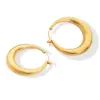 Wholesale PVD Coated Real Gold Plated 18K Gold U Shape 304 Stainless Steel Fashion Waterproof Non Tarnish Hoop Earrings