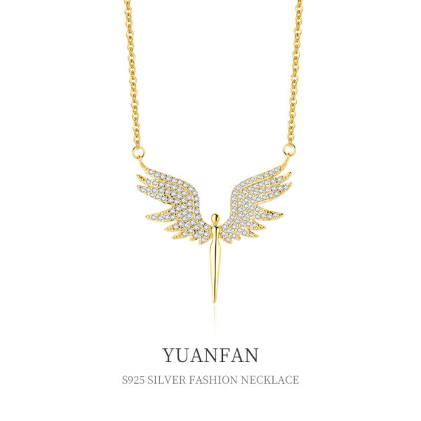 oly-494f48b30562215517af74e526d16268 Wholesale Zirconia Angel Wing Necklace