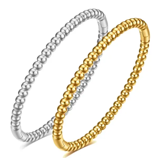 Wholesale Classic Style Solid Color Stainless Steel Plating Gold Plated Bangle
