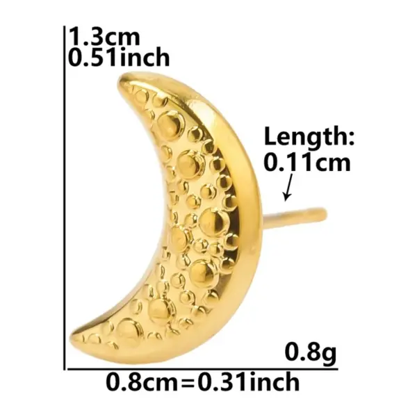 Wholesale Ion Plating (IP) Real Gold Plated 18K Gold Scallop Moon Cherry 304 Stainless Steel Basic Modern Style Classic Style Waterproof Non Tarnish Ear Studs