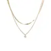 Wholesale Fashion Geometric Titanium Steel Inlay Zircon Necklace 1 Piece