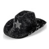 Wholesale Full Diamond Silver Colorful Diamond Five-Pointed Star Cowboy Hat Handmade Diamond Colorfulful Diamond Performance Hat Diamond Cowboy Hat