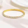 Simple Style Square 201 Stainless Steel 18K Gold Plated Zircon Stainless Steel Bracelets In Bulk