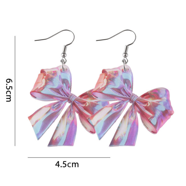 oly-496da404fb12a0f19e2ca6dba27fdcc6 Wholesale Cross-border New Y2K Colorful Bow Acrylic Pendant Earrings Women's Simple Elegant Earrings Gift