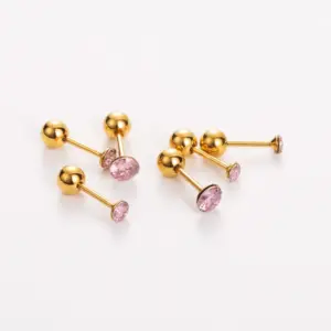 Gold / Pink Diamond Three Pairs