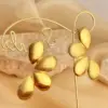 Wholesale PVD Coated Real Gold Plated Flower 304 Stainless Steel Elegant Luxurious Simple Style Waterproof Non Tarnish Ear Studs