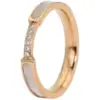 Wholesale Simple Style Solid Color Titanium Steel Plating Inlay Rhinestones Shell Rings 1 Piece