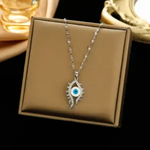 366 Devil's Eye Necklace-Silver