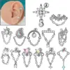 Wholesale 1 Piece Ear Cartilage Rings & Studs Elegant Glam Flower 304 Stainless Steel Copper Inlay Zircon