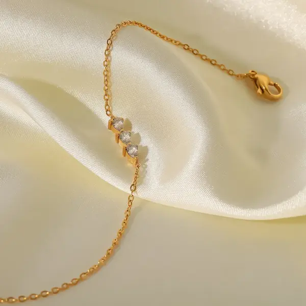 Wholesale Fashion Geometric 304 Stainless Steel Zircon Bracelets In Bulk