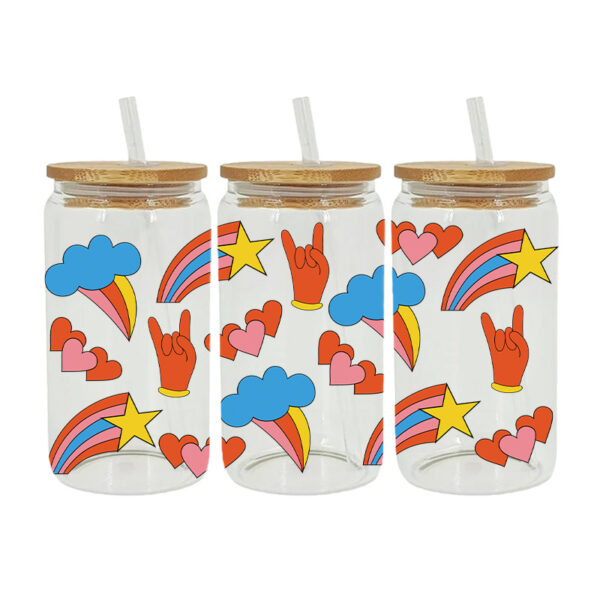 oly-497de8aff83eb418d1e369ddb9bd4eb3 Wholesale Uv Transfer Sticker Glass Cup Crystal Sticker 16oz Cup UV DTF Wraps