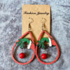 Wholesale Christmas Grinch earrings classic stitching Christmas gift earrings