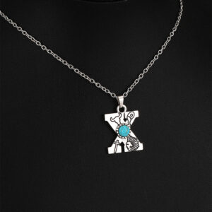 9024 silver O-Chain Letter X