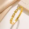 PVD Coated Real Gold Plated 18K Gold U Shape Solid Color Stainless Steel Elegant Basic Classic Style Waterproof Non Tarnish Titanium Steel Bangle