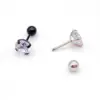 Wholesale Simple Style Round Stainless Steel Inlay Zircon Ear Studs 1 Piece