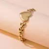 Ion Plating (IP) 18K Gold Plated Heart Shape 304 Stainless Steel Hip-Hop Simple Style Cool Waterproof Non Tarnish Bracelets