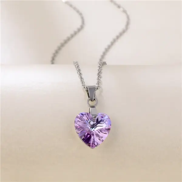 Wholesale Jewelry Simple Style Heart Stainless Steel Polishing Stainless Steel Necklaces