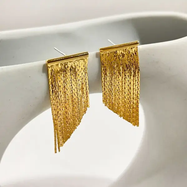 Wholesale Fashion Tassel Copper Plating Drop Earrings 1 Pair