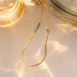 06-4mm Blade Chain 40+5cm-Gold / Individually Packaged