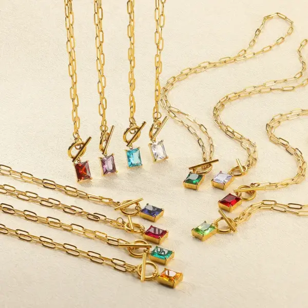 Wholesale Romantic Heart Arrow Pendant 304 Stainless Steel Women's Necklace Simple Geometric Birthday Zircon Jewelry Necklace Fashion Gift Elegant Luxury