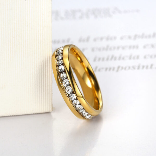 Wholesale Amazon Fashion New Simple Accessories Ins Fashion Gold Diamond-encrusted Women's Ring Street Pat Elegant Finger Ring