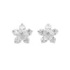 Wholesale 1 Pair Simple Style Classic Style Flower Plating Inlay Copper Zircon 18K Gold Plated Ear Studs