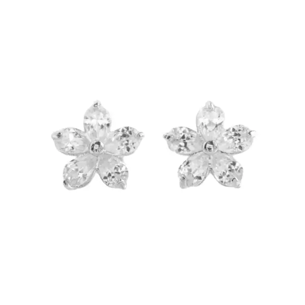 Wholesale 1 Pair Simple Style Classic Style Flower Plating Inlay Copper Zircon 18K Gold Plated Ear Studs