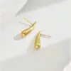 Wholesale Real Gold Plated Water Droplets Solid Color 304 Stainless Steel Simple Style Waterproof Non Tarnish Ear Studs