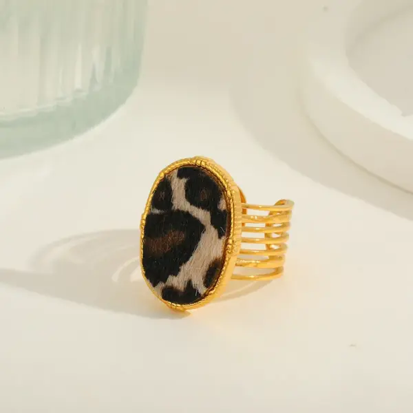 Wholesale Jewelry Elegant Basic Simple Style Geometric Heart Shape Leopard 304 Stainless Steel Plating Rings Bangle Ear Studs