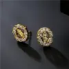 Wholesale Copper Micro-inlaid Zircon Religious Jewelry Real Gold Electroplated Maria Earrings