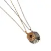 Wholesale Titanium Steel Lady Retro Inlay Moon Heart Shape Cross Zircon Artificial Gemstones Pendant Necklace