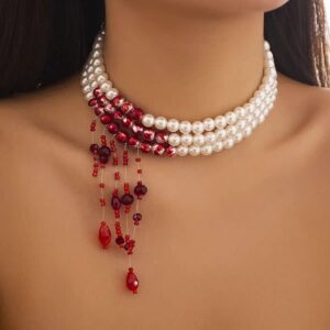Bleeding pearl necklace-x4806