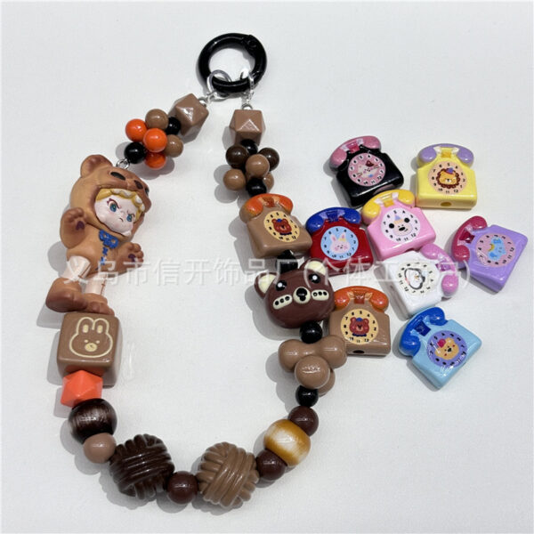 oly-49a9b0b644a6d8dc84a188fa20affa8d Wholesale Through-hole acrylic painted telephone beads