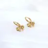 Wholesale PVD Coated Real Gold Plated 18K Gold Bow Knot 304 Stainless Steel Elegant Waterproof Non Tarnish Drop Earrings