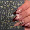 Wholesale Nail Art Stickers Gold, Silver, Red Ribbon Bowknot Starburst Adhesive Nail Stickers