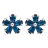 Wholesale 1 Pair Simple Style Flower Plating Inlay Copper Zircon White Gold Plated Ear Studs